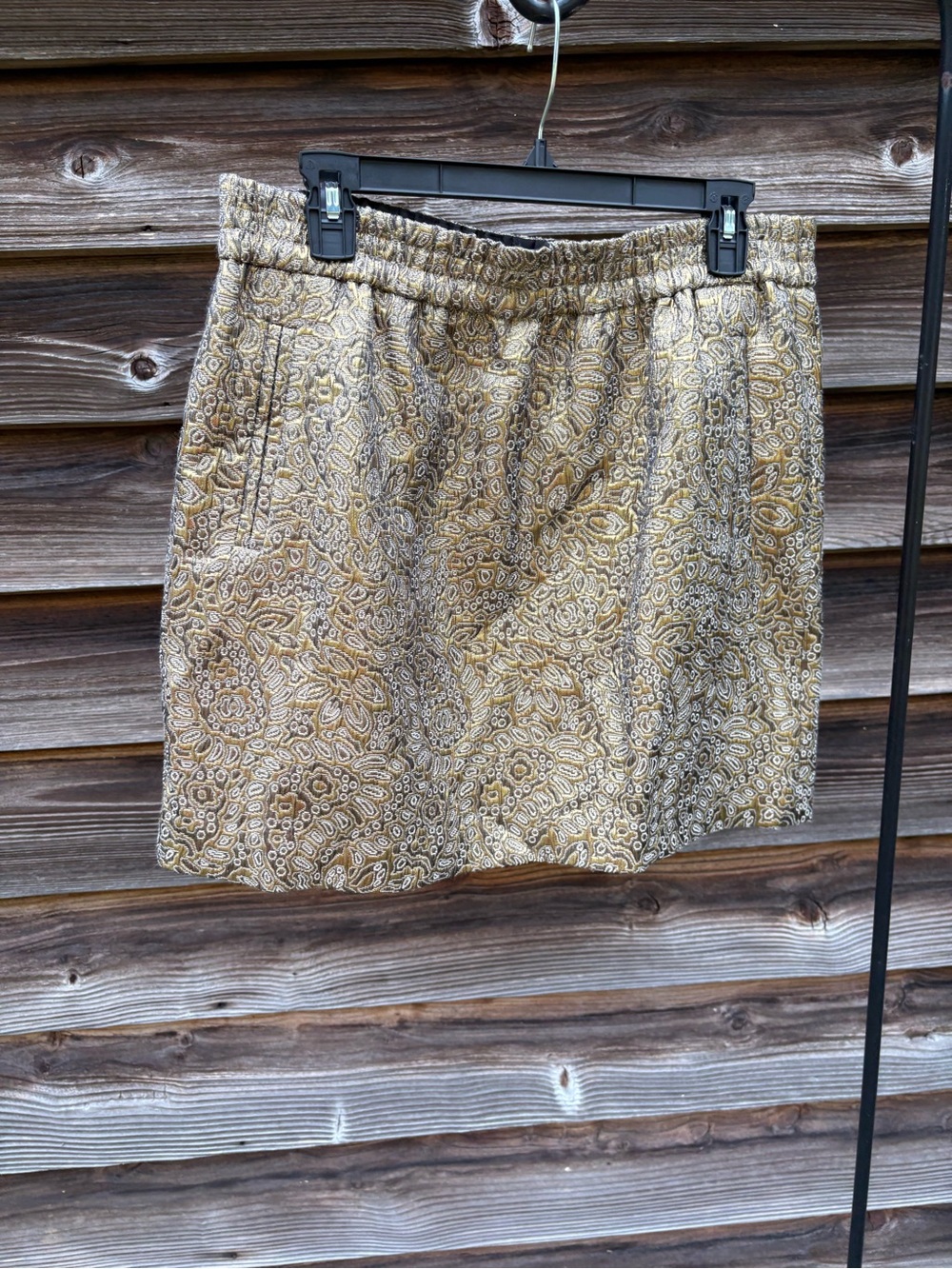 LOFT Gold Paisley Mini Skirt
